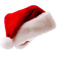 a red and white santa hat on top of a white background