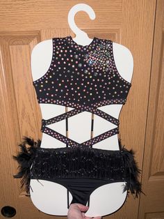 Black jazz/musical theater dance costume with AB crystal rhinestones, black feathers, & sequin fringe, medium child Musical Theater Dance, Musical Theatre Dance, Girls Costumes, Musical Theater, Black Feathers, Dance Costume, Musical Theatre, Girl Costumes, Dance Costumes