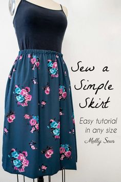 a dress on a mannequin with the words sew a simple skirt