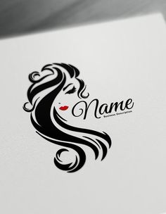 a woman's hair logo is shown on a white paper with the name mane