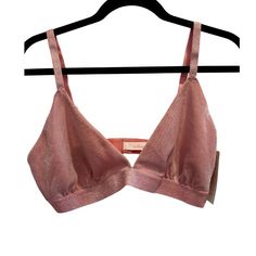 New With Tags! Never Worn! Great Condition! Colsie Pink Sparkly Bralette, Size Large. Perfect To Wear Under Something While Out And About! Spring Party Bra With Stretch, Pink Sparkly, Women's Intimates, Bralette, Size Large, Tags, Full Service, Women Shopping, Pink