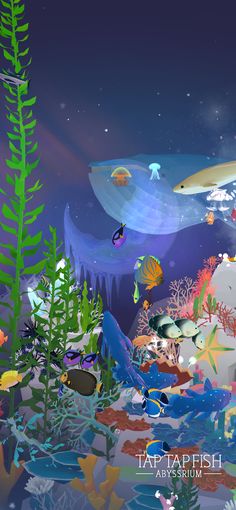 an underwater scene with fish and plants