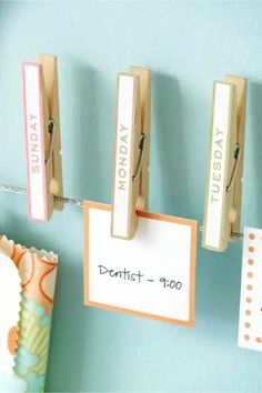 Dollar Store Organization Hacks NEW for May 2024 Office Organisation, Diy Projektit, Clothes Pegs, Clothes Pin Crafts, Paper Organization, Crafty Craft, Craft Time