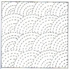 the pattern is drawn in black and white, with small waves on it's sides