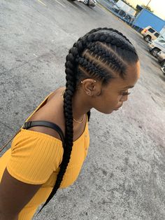 Two Feeder Braids Hairstyles, Corn Row Braids With Extensions, Large Feed In Braids Hairstyles, Feed In Pigtail Braids, Two Braids Extensions, Easy Braiding Styles For Black Women, 4 Cornrows Braids For Black Women, Large Feed In Braids Cornrows, Four Braid Hairstyles