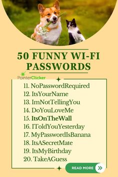 Get ready to giggle with our '50 Funny Wi-Fi Passwords'! Discover hilarious, quirky, and outright funny wifi passwords ideas that will leave your friends in stitches. Not just funny, these wifi password names are creative and unique, perfect to give your network a comical twist. From best wifi passwords ideas that are witty to wifi password ideas that are funny and awesome, we've got it all covered! So why wait? Dive into our list and find your perfect funny wifi names and passwords ideas today! Ideas For Passwords, Strong Password Ideas Instagram, Funny Passwords Ideas, Password For Instagram, Insta Password Ideas, Best Password Ideas, Instagram Password Ideas