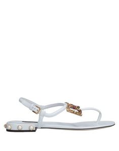 Leather Contrasting applications Logo Solid color Buckle Round toeline Flat Leather lining Leather sole Contains non-textile parts of animal origin Luxury Flip Flops With Single Toe Strap, Dolce And Gabbana Sandals Flat, Luxury Open Toe Sandals With Gold-tone Hardware, Golden Logo, Leather Flip Flops, Slipper Sandals, White Flats, Dolce & Gabbana, Flat Sandals