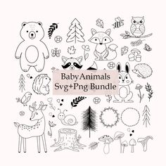 baby animals svg and png bundle