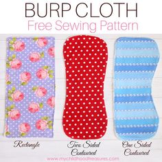 three oven mitts are lined up next to each other with the words free sewing pattern