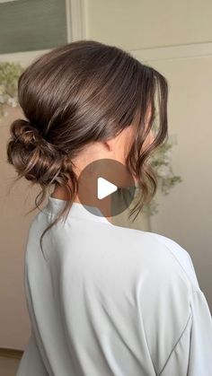 Low Loose Updo Wedding Bridesmaid Hair, Hair Bun Low Tutorial, Easy Low Bun For Wedding Guest, Soft Loose Updo, Higher Updos, Evening Hair Updos, Bun With Loose Strands, Low Bun For Shoulder Length Hair, Low Bun With Face Framing Pieces