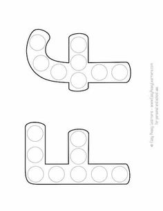 the letter h is made up of circles and dots to make it look like an object