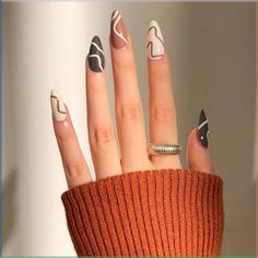 Decorating your nails for Halloween is a fun way to embrace the spooky season. This post contains 29 different Halloween nail designs you can create at home. Ideas, black, designs, art, cute, Disney, spooky, unique, simple, short, subtle, art, acrylic, almond, orange, easy Nail Designs For November, November Nails Colors, Striped Nail Designs, November Nail, November Nail Designs, Opal Nails, Brown Nails Design, Long Almond