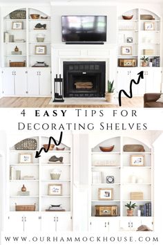 four easy tips for decorating shelvings in the living room and dining room