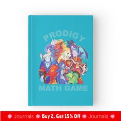 a book with the title prodigy math game on it and an image of various characters