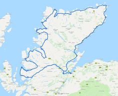 a map showing the route for scotland's great lakes and rivers, with blue lines