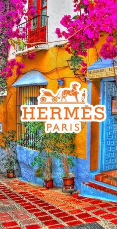 the entrance to hermes paris is painted in vibrant colors