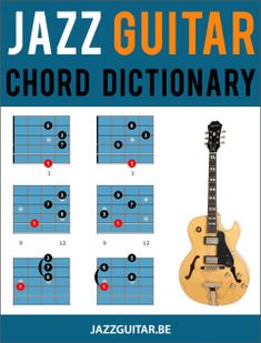 the jazz guitar chords dictionary is shown