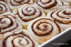 cinnamon rolls in a baking pan ready to be baked