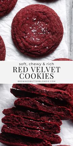 soft, chewy and rich red velvet cookies