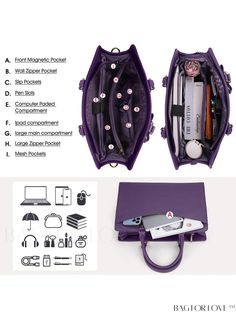 BagForLove - Professional Womens 15.6 Laptop Bag - Waterproof Leather Tote for Business Office Product Description Color Purple Details Chain Magnetic No Style Elegant Strap Type Adjustable Closure Type Zipper Features Multi-function Type Messenger Bag Coating 100% Polyurethane Composition 100% Polyurethane Care Instructions Hand wash, do not dry clean Material PU Leather Details Pictures Similar Products h2 { text-align: center; } /* æ¢è¡ */ li{ white-space: normal; word-break: break-all; word-wrap: break-word; } .red-box { width: 100%; display: flex; flex-direction: row; flex-wrap: wrap; justify-content: center; } .red-box > div { width: 190px; height: 250px; margin: 10px; } .red-box > div > a > img { width: 190px; height: 250px; } .size-box { width: 100%; margin: auto; white-space: no Work Totes For Women, Computer Tote Bag, Tote Bag Business, Leather Laptop Tote, Womens Work Bag, Leather Work Bag, Amazon Wholesale, Handbags Collection, Laptop Tote Bag