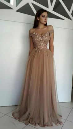 MC056,Champagne off the shoulder tulle prom dresses,beaded sheath long prom evening dress · More Cheer Dress · Online Store Powered by Storenvy Brown Prom Dresses, Lace Evening Gowns, Prom Dresses For Teens, Custom Size Dresses, فستان سهرة, Sweet 16 Dresses, Tulle Prom Dress, Dress Prom, Cheap Prom Dresses