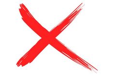 the letter x is drawn with a red marker on a white background, and it appears to be made from brush strokes