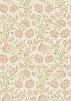 a floral wallpaper pattern with pink flowers