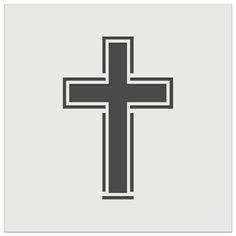 a black and white image of a cross on a light gray background with the word jesus written below it