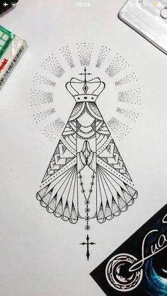 a drawing of a triangle with an angel on it's face and the word love written