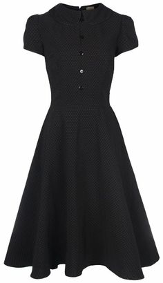 Lindy Bop Rhonda Vintage Victorian Style Black Polka Dot Peter Pan Collar Tea Dress Lindy Bop, Hepburn Style, Look Retro, Vintage 1950s Dresses, Creation Couture, Vintage Victorian, Look Vintage, Pan Collar, Black Polka Dot