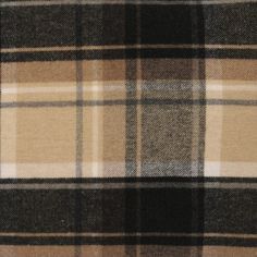 a brown and black plaid fabric