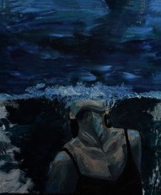 a painting of a person in the water