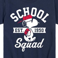 Peanuts - Snoopy School Squad - Toddler & Youth Short Sleeve Graphic T-Shirt Snoopy School, Thanksgiving Snoopy, Hanukkah Dog, Christmas Skating, Fur Sweatshirt, Snoopy Birthday, Pokemon Halloween, Minnie Mouse Girl, Black Graphic Tees