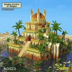 A collab with Dezd! You can get my builds via my patreon! Minecraft Hanging Gardens, Minecraft Babylon, Minecraft Desert Fountain, Mesa Minecraft Builds, Minecraft Desert Base, Minecraft Mesa Build, Egypt Minecraft, Minecraft Market