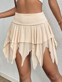 SHEIN Lace Up Side Hanky Hem Skirt | SHEIN USA Hankerchief Skirt, Hanky Hem Skirt, Streetwear Skirt, Fairy Skirt, Shein Icon, Hanky Hem, Women Skirts, Irregular Hem, Fairy Costume