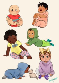 an image of babies in different poses