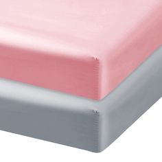 an image of a pink and grey bedding set