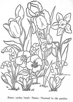 flowers in the garden coloring page