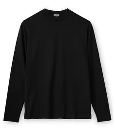 Long Sleeve High Neck T-Shirt, Black, 200 g/m2 100% Supima Cotton Long Sleeve Shirts Black, Full Sleeve T Shirts, T Shirt Full Sleeve, Long Sleeves For Men, Black Long Sleeved Shirt, Plain Black Long Sleeve, Full Sleeve T Shirt, Full Sleeve Shirt