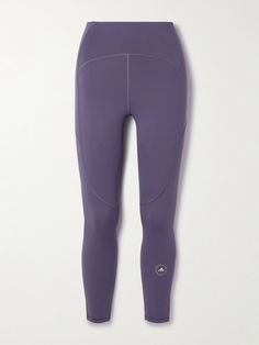 Workouts feel more enjoyable when you have something comfortable and stylish to wear. adidas by Stella McCartney's leggings are made from recycled fabric with plenty of stretch and have a seamless high waistband that's both sculpting and supportive. Wear them as a set with the matching top in our edit. High Stretch Purple Sportswear Activewear, Purple Seamless High Stretch Activewear, Purple 4-way Stretch Sporty Activewear, Sporty Compressive Purple Leggings, Stella Mccartney Activewear, Stella Mc, Cardigan Shirt, Sports Suit, Sport Swimwear