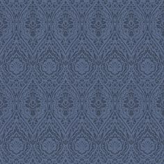 a blue wallpaper with an intricate design on it's surface and the background is very