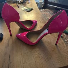 Hot Pink Patent High Heels Heels Homecoming, Hot Pink High Heels, Pink High Heels, Aqua Shoes, Shoes Women Heels, Homecoming, Hot Pink, Shoes Heels, High Heels