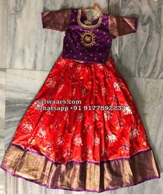 Lehenga For Kids, Ikkat Lehenga, Pink Blouse Designs, Lehenga Indian, Blue Blouse Designs