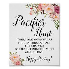 a card with the words pacificr hunt on it and flowers in pinks, oranges