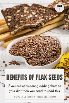 Understanding the health benefits of flax seeds and how adding them to your diet might benefit good for you #flax #flaxseed #flaxseeds #eatingflaxseeds #eatingflaxseed #healthblog #lifestyleblogger #catchupwithclaire Seed Benefits Health, Excellent Health, Benefits Of Coconut Oil, Great Skin