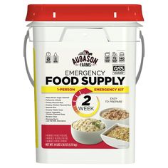 the emergency food supply is ready to be shipped in two buckets for $ 2