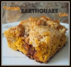 Pumpkin Earthquake Cake Pumpkin Earthquake Cake, Thanksgiving Board, Easy Delicious Cakes, Earthquake Cake, Pumpkin Treats, Pumpkin Recipe, Thanksgiving Blessings, Pumpkin Desserts, Delectable Desserts