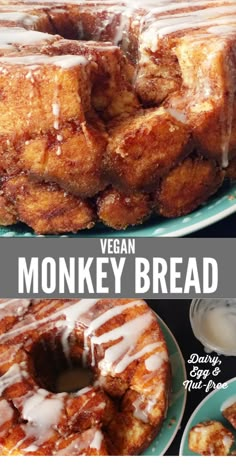 the vegan monkey bread has been sliced and is ready to be eaten