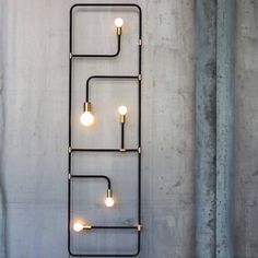 Beaubien Wall Lamp: Black + Brass + Foot Switch Pipe Wall Lamp, Luminaria Diy, Diy Industrial Lighting, Vintage Industrial Decor, Industrial Design Furniture, Industrial Living, Industrial Livingroom, Vintage Industrial Furniture, Industrial Interior Design