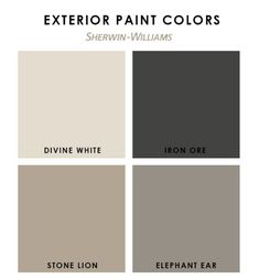 the exterior paint colors in sheryln - williams's gray, white and iron ore